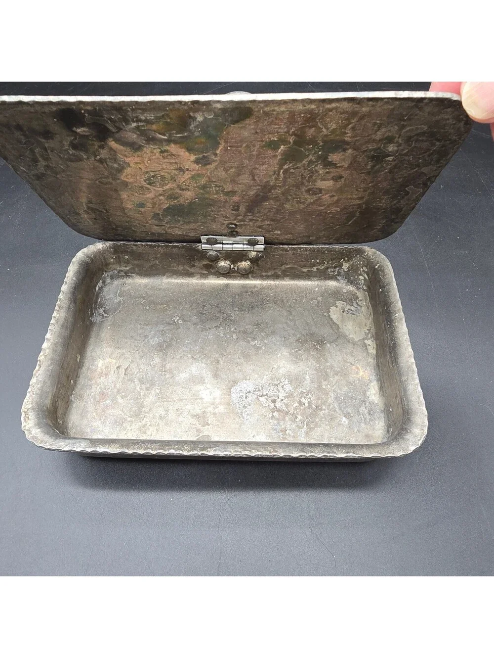 Vintage Continental Hand Wrought Aluminum Silent Butler 701 Chrysanthemum